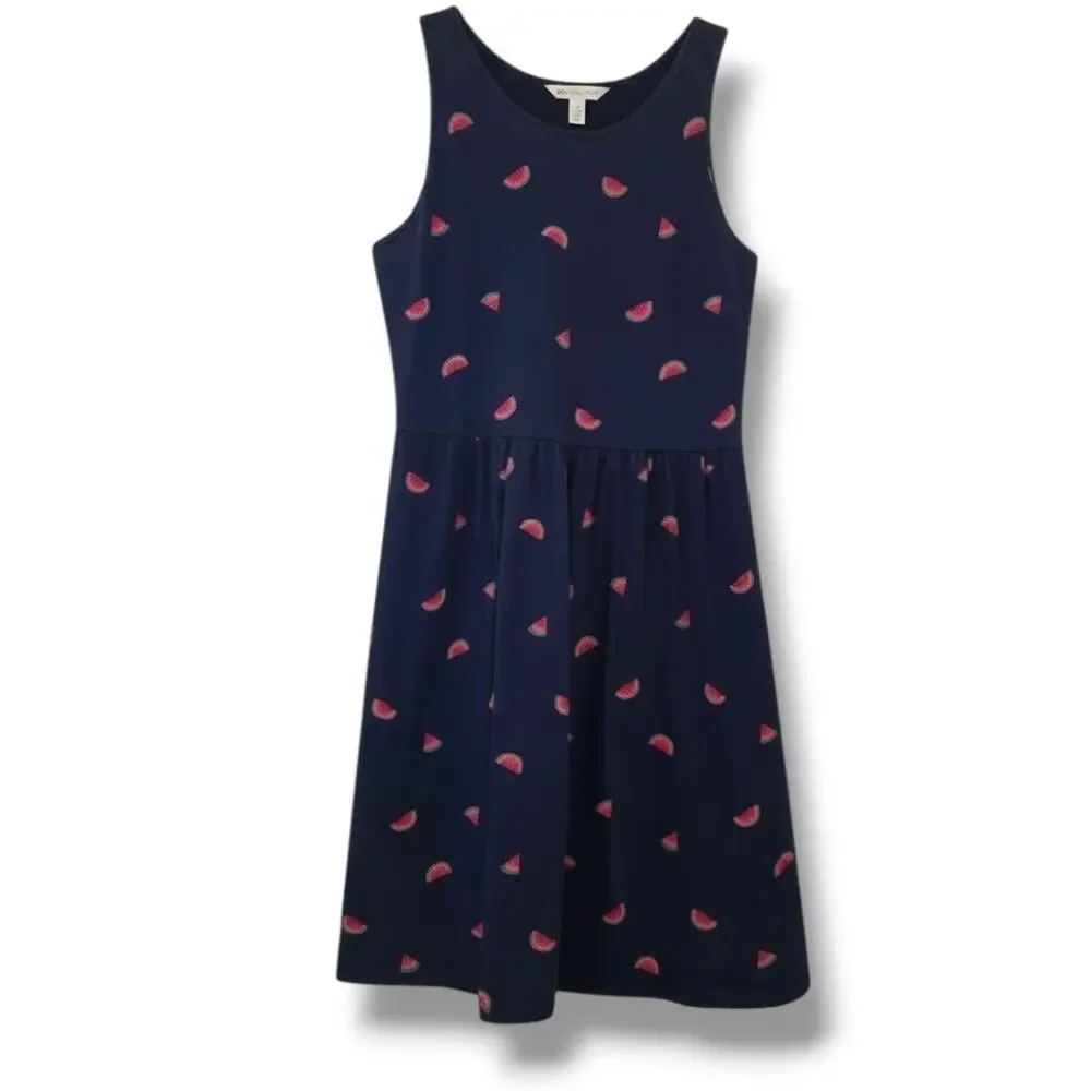 Old Navy Girls Size XL 14 Watermelon Sundress Navy 100% Cotton